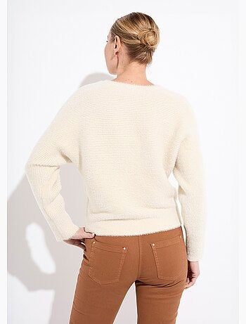 Suéter de cuello redondo acanalado sin sisas cuadradas - Afibel