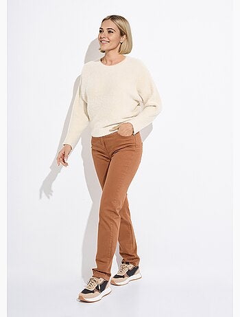 Suéter de cuello redondo acanalado sin sisas cuadradas - Afibel