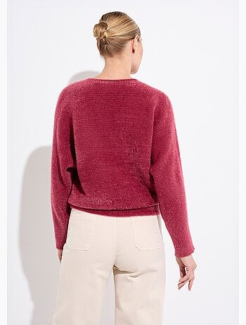 Suéter de cuello redondo acanalado sin sisas cuadradas