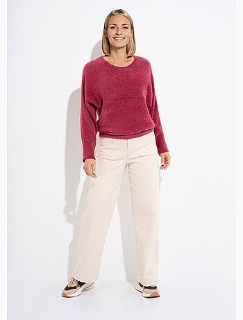 Suéter de cuello redondo acanalado sin sisas cuadradas