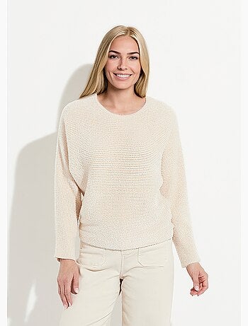 Suéter de cuello redondo acanalado sin sisas cuadradas