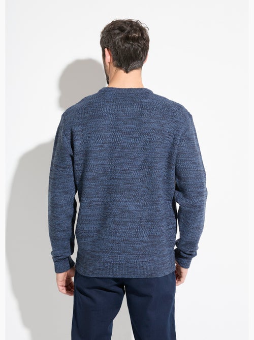 Suéter de cuello redondo de punto jaspeado de lana de manga larga - Afibel - Kiabi