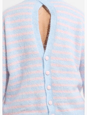 Suéter de lana a rayas con espalda abotonada - AFIBEL