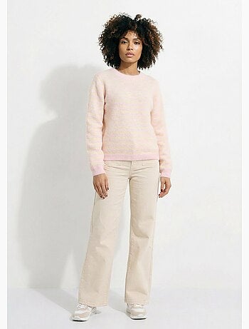 Suéter de lana a rayas con espalda abotonada - AFIBEL