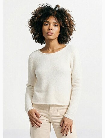 Suéter de lana con detalle de encaje en la espalda - AFIBEL