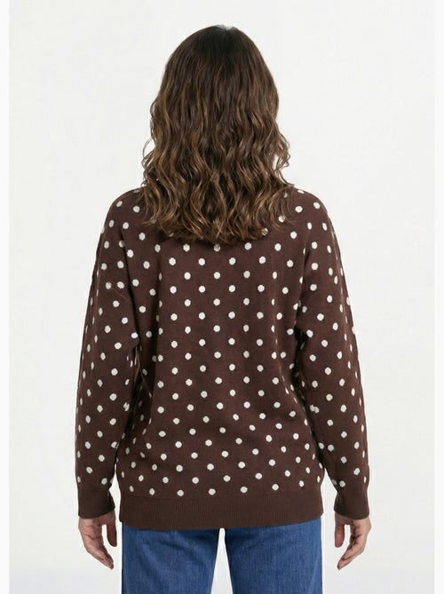 Suéter de lunares con cuello redondo, punto jacquard - AFIBEL - Kiabi