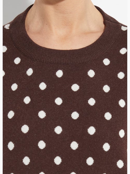 Suéter de lunares con cuello redondo, punto jacquard - AFIBEL - Kiabi