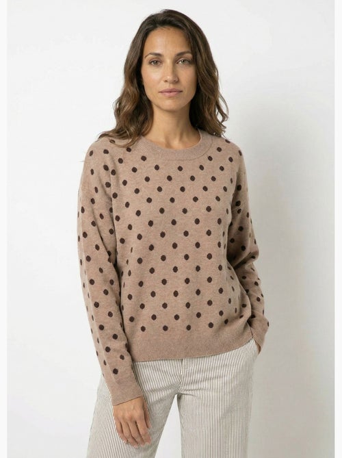 Suéter de lunares con cuello redondo, punto jacquard - AFIBEL - Kiabi