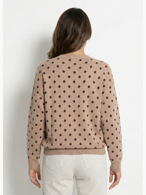 Suéter de lunares con cuello redondo, punto jacquard - AFIBEL - Kiabi