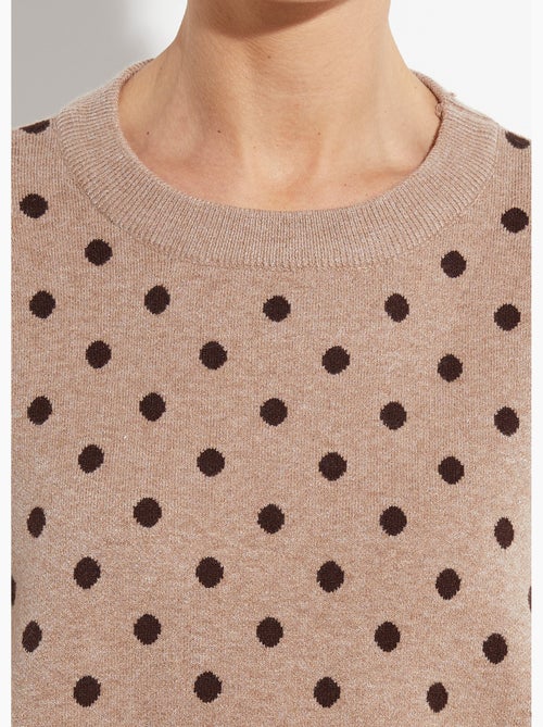 Suéter de lunares con cuello redondo, punto jacquard - AFIBEL - Kiabi