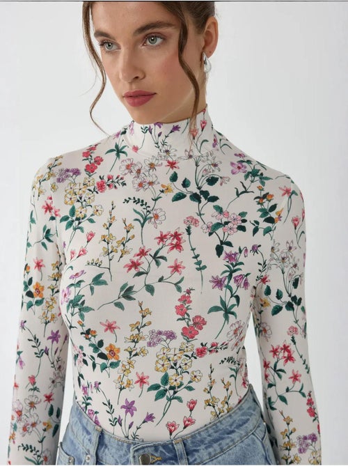 Suéter de manga larga con estampado floral hiccup - Kiabi