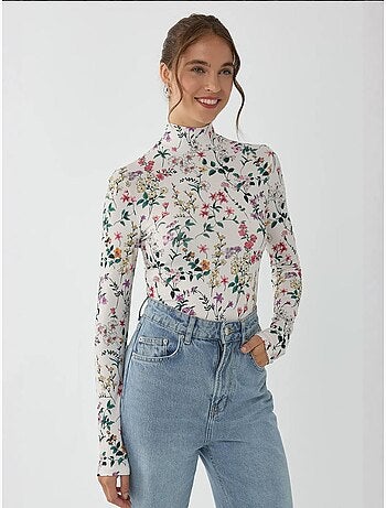 Suéter de manga larga con estampado floral
