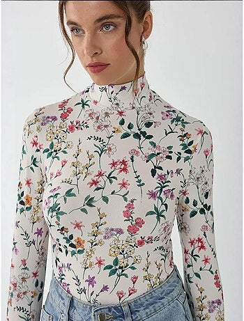 Suéter de manga larga con estampado floral