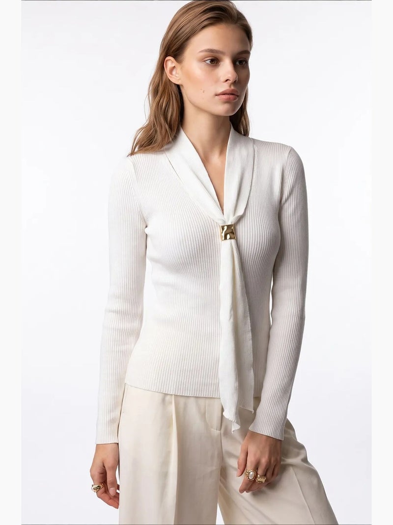 Suéter de mujer de mezcla de viscosa mixray Blanco - Kiabi