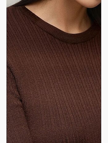 Suéter de punto ajustado con cuello redondo hiccup