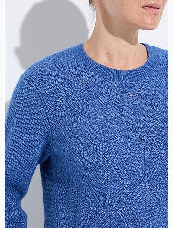 Suéter de punto calado suave elaborado con fibras recicladas y lana. - Afibel