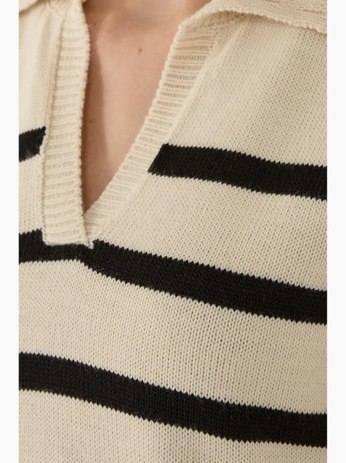 Suéter de punto con cuello polo a rayas hiccup - Kiabi