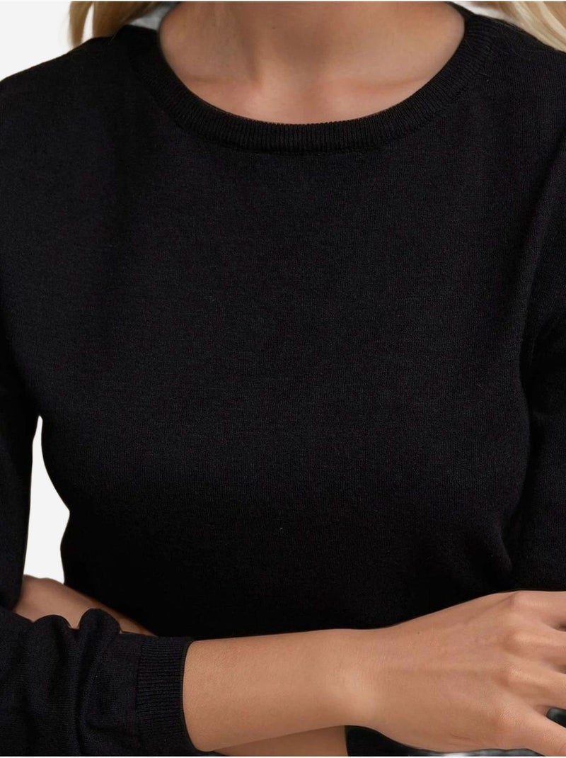 Suéter de punto con cuello redondo hiccup Negro - Kiabi