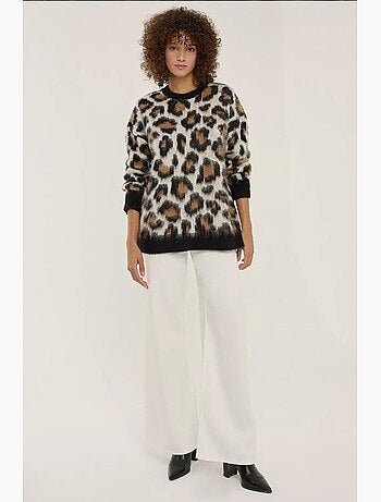 Suéter de punto con estampado de leopardo hiccup