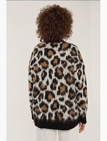 Suéter de punto con estampado de leopardo hiccup