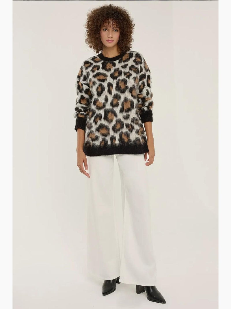 Suéter de punto con estampado de leopardo hiccup Multicolor - Kiabi