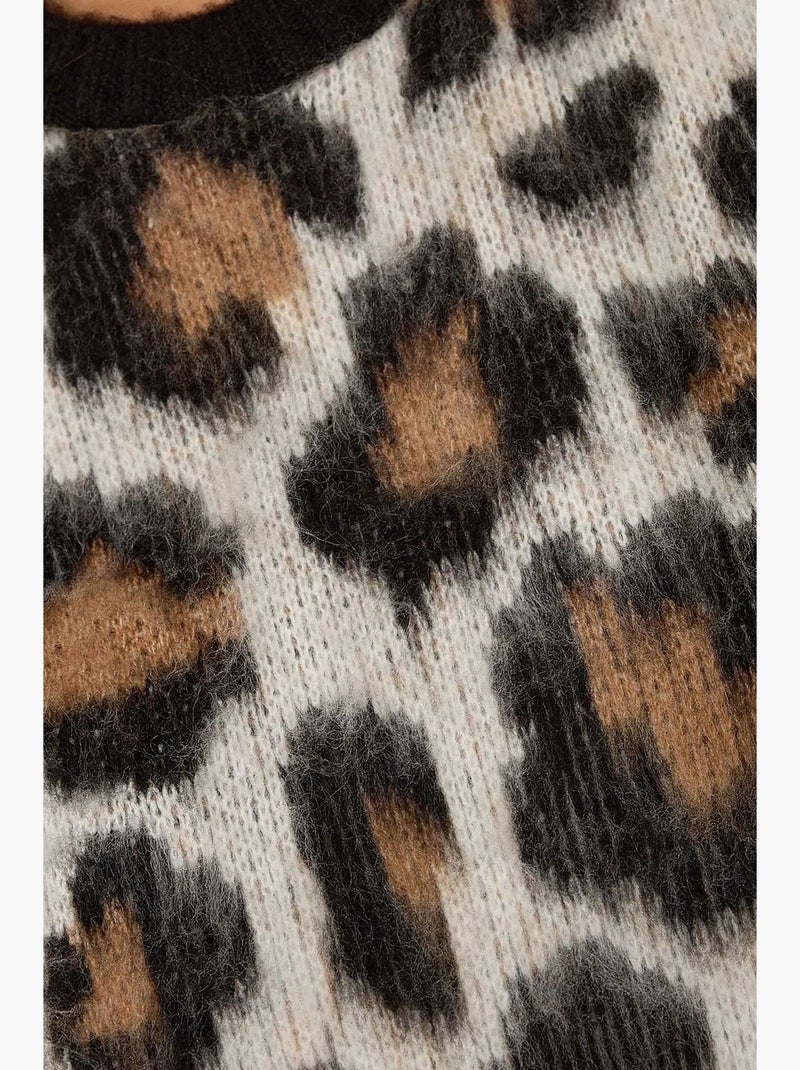 Suéter de punto con estampado de leopardo hiccup Multicolor - Kiabi
