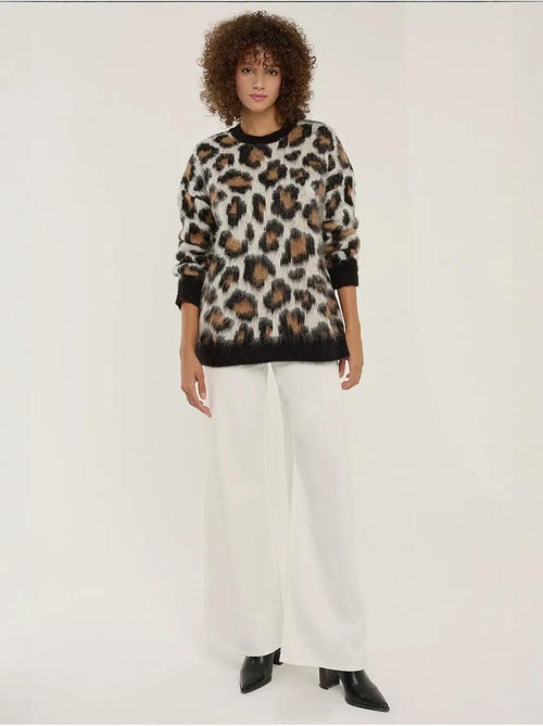 Suéter de punto con estampado de leopardo - Kiabi Suéter de punto con estampado de leopardo - Kiabi