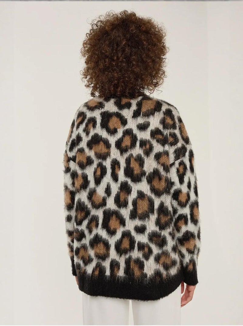 Suéter de punto con estampado de leopardo Multicolor - Kiabi