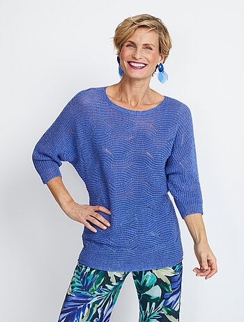 Suéter de punto con relieve en forma de caja calada - Afibel