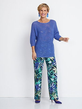 Suéter de punto con relieve en forma de caja calada - Afibel