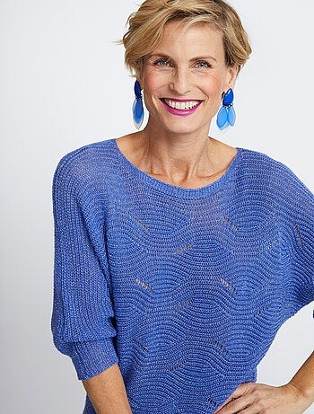 Suéter de punto con relieve en forma de caja calada - Afibel