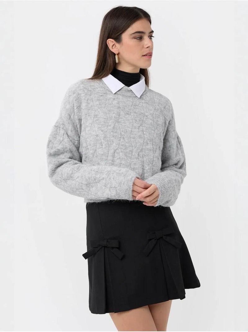 Suéter de punto de cuello alto Gris claro - Kiabi