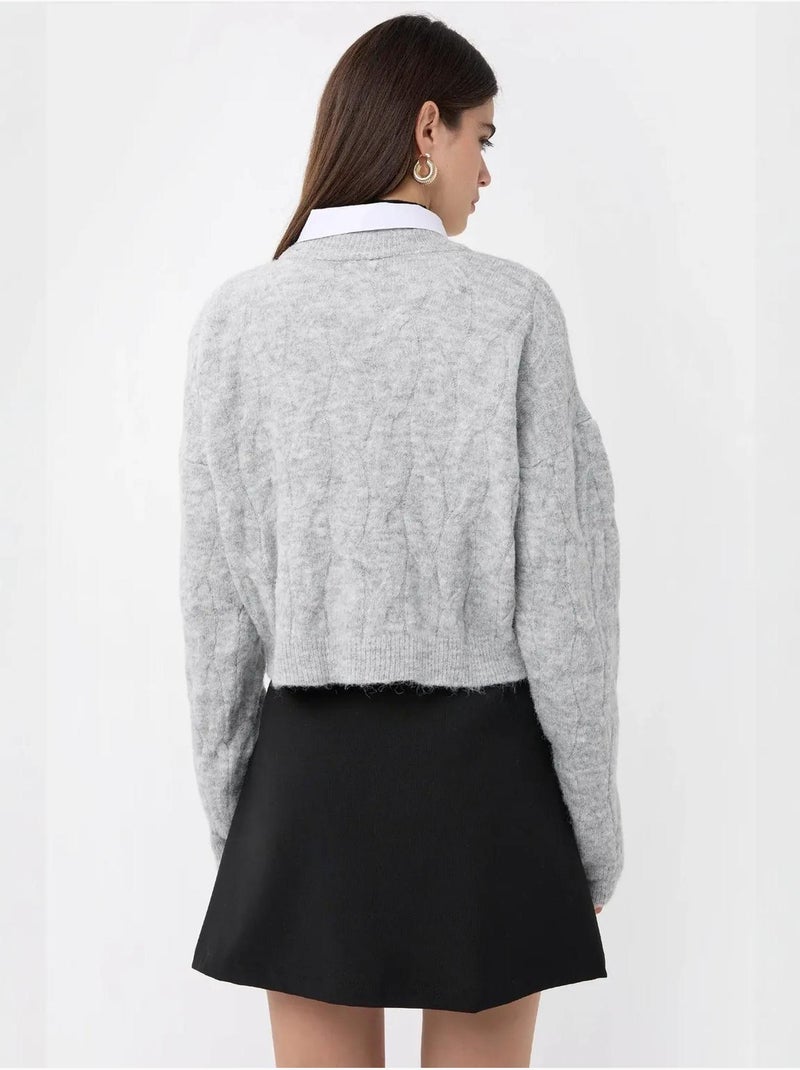 Suéter de punto de cuello alto Gris claro - Kiabi