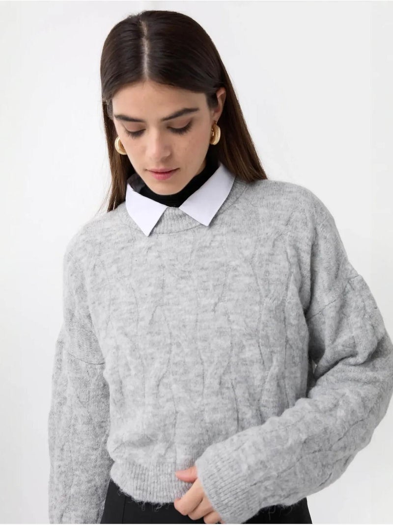 Suéter de punto de cuello alto Gris claro - Kiabi