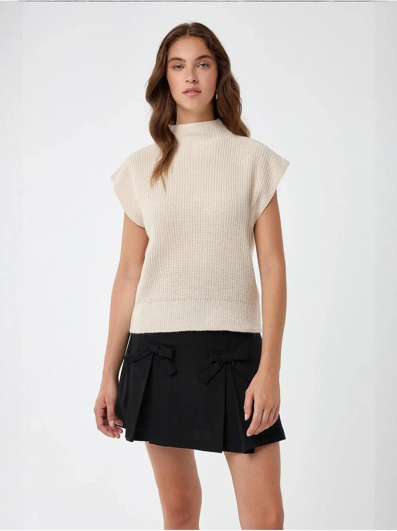 Suéter de punto de cuello alto medio Beige natural - Kiabi