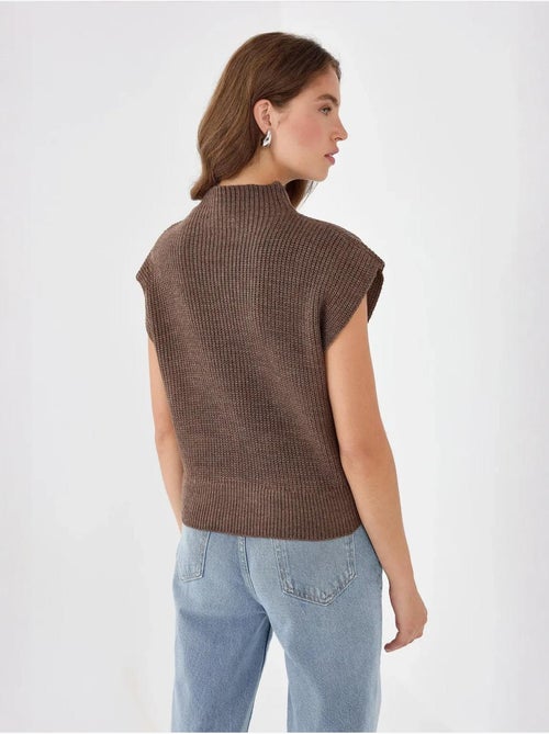 Suéter de punto de cuello alto medio hiccup - Kiabi Suéter de punto de cuello alto medio hiccup - Kiabi