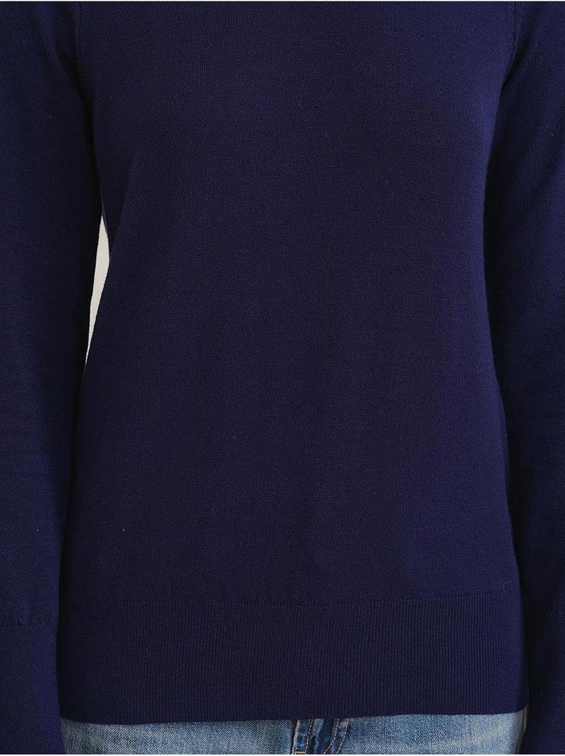 Suéter de punto de cuello redondo ajustado mixray Azul marino - Kiabi