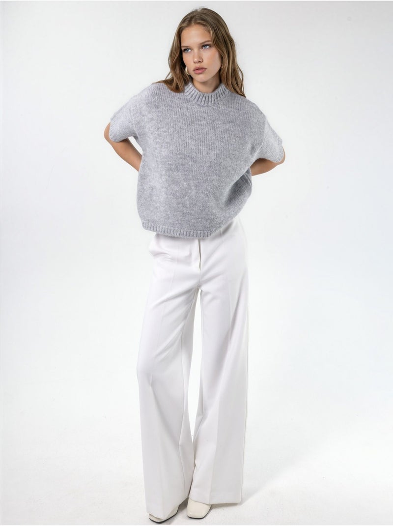 Suéter de punto de cuello redondo relaxed fit Gris claro - Kiabi