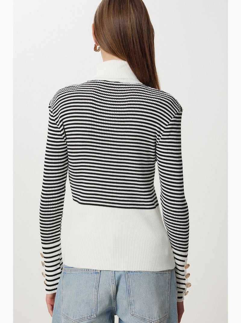 Suéter de punto mujer istanbul Negro Blanco - Kiabi