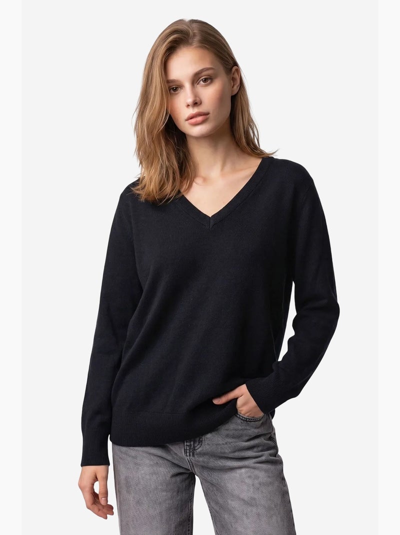 Suéter de punto para mujer mixray Negro - Kiabi