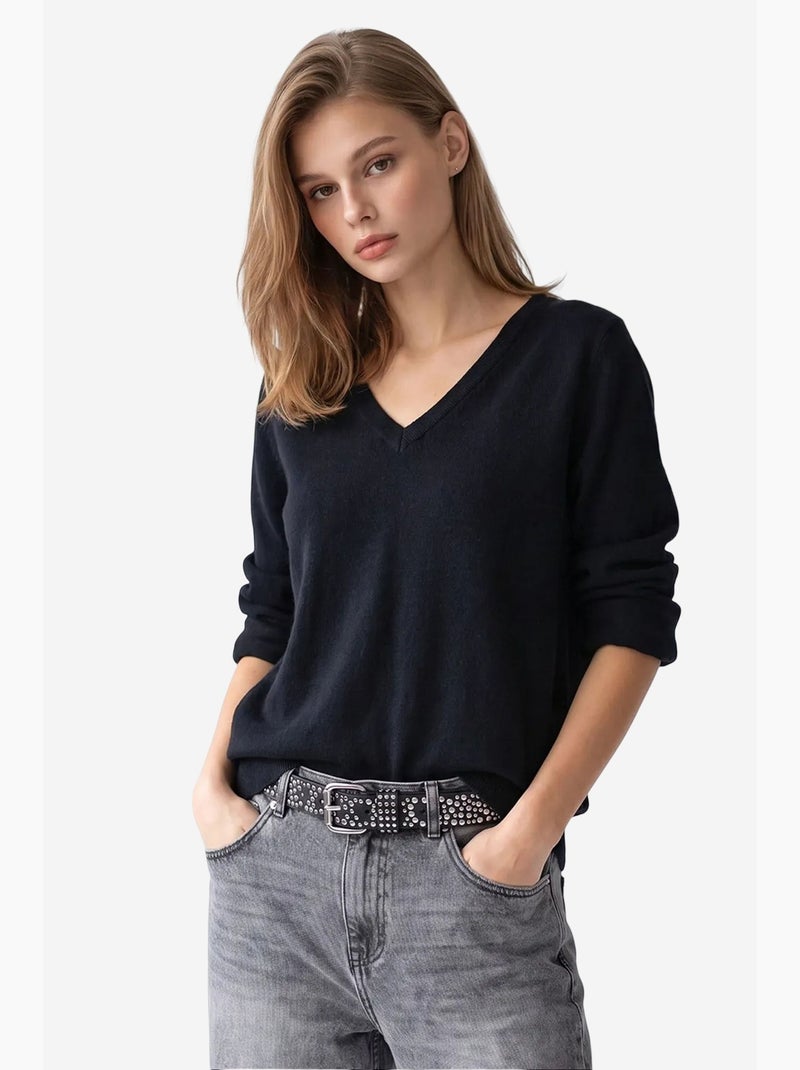 Suéter de punto para mujer mixray Negro - Kiabi