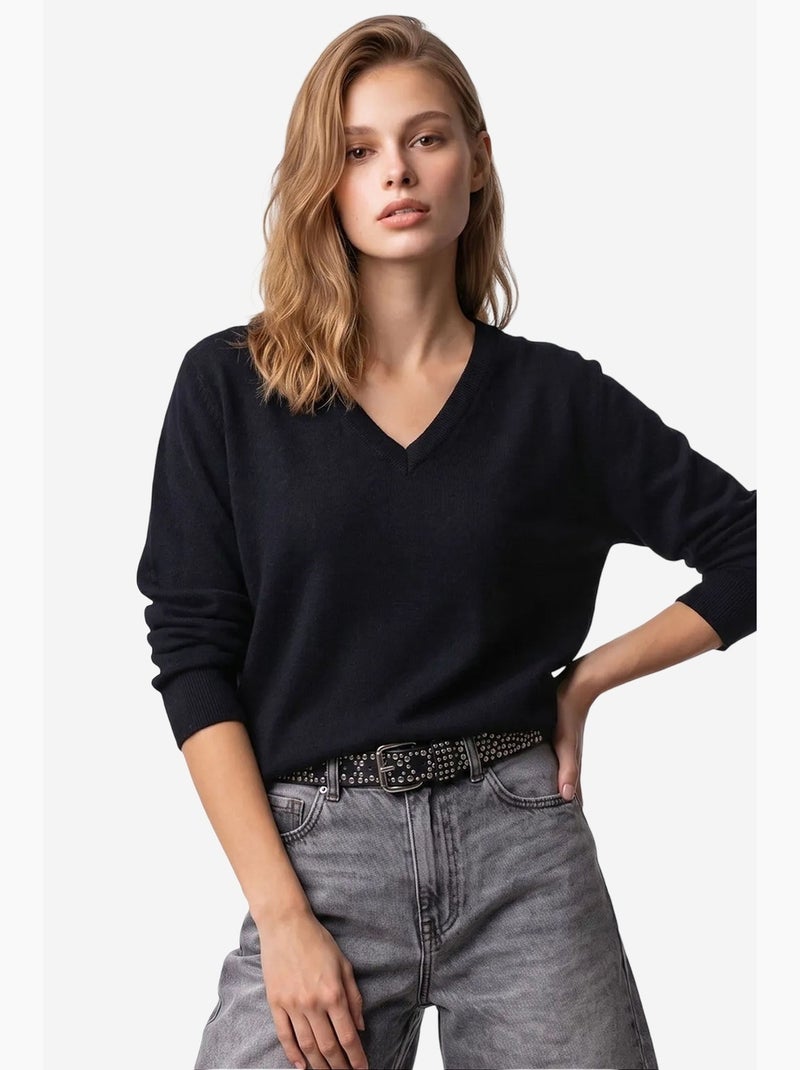 Suéter de punto para mujer mixray Negro - Kiabi