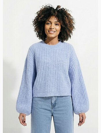 Suéter de punto suelto con mangas abullonadas - AFIBEL