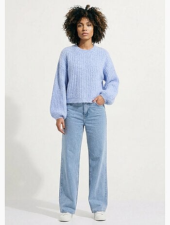 Suéter de punto suelto con mangas abullonadas - AFIBEL