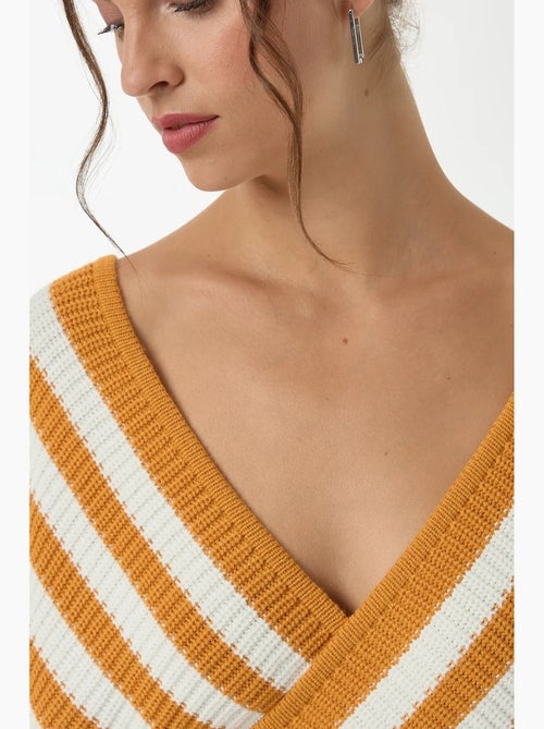 Suéter de rayas con cuello cruzado hiccup - Kiabi