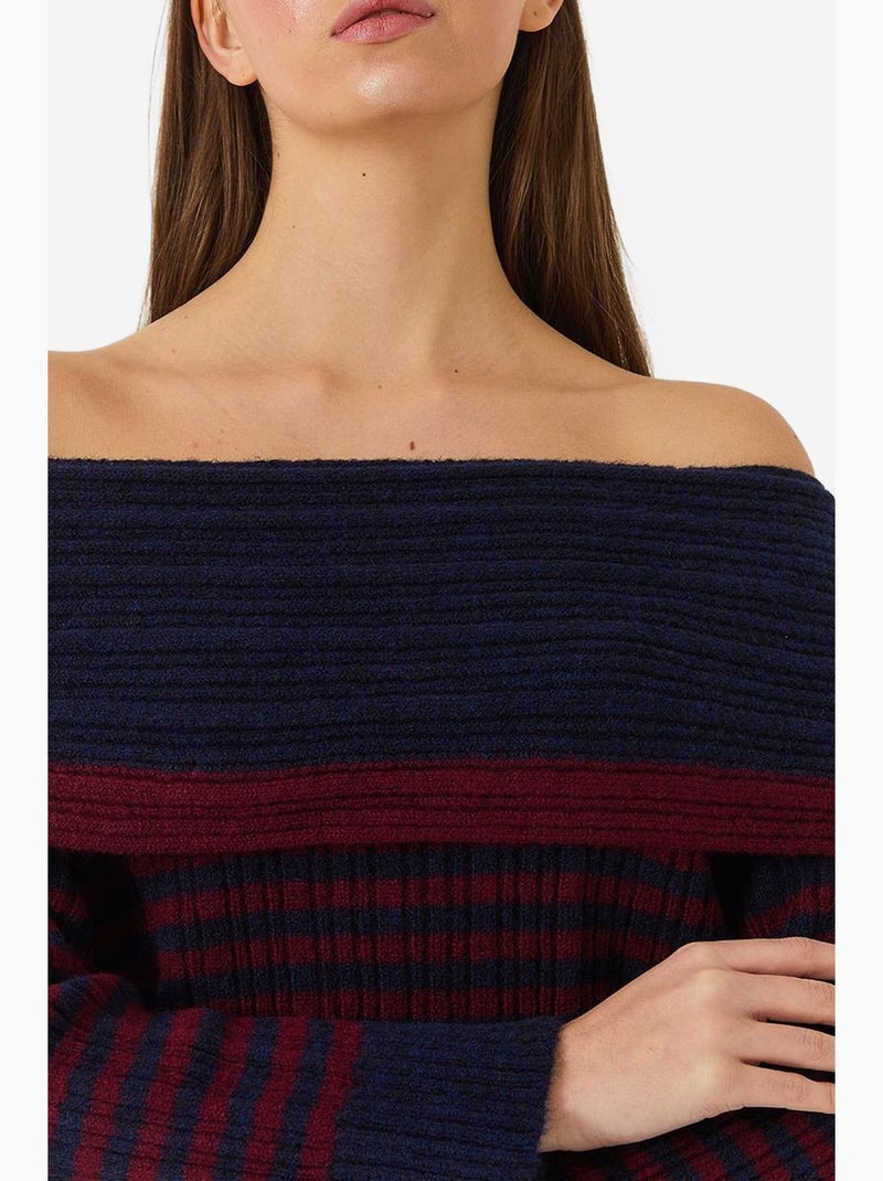 Suéter de rayas con cuello vuelto lucci Azul marino - Kiabi