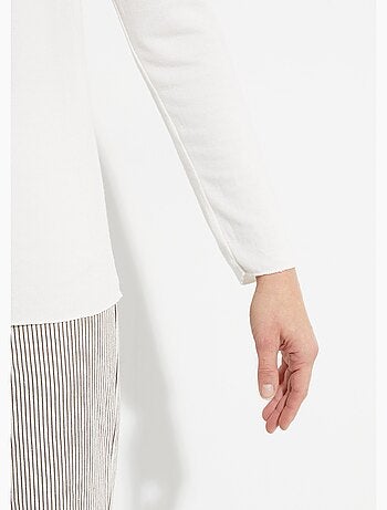 Suéter fino de angora y lana, cuello en pico - AFIBEL