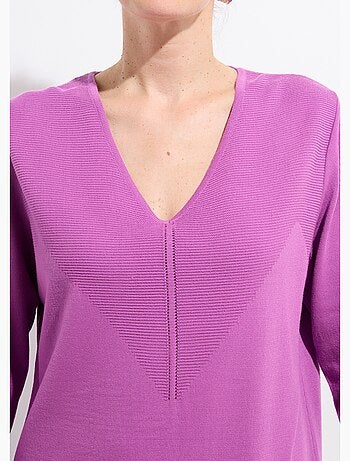 Suéter fino de manga larga con cuello en V - Afibel