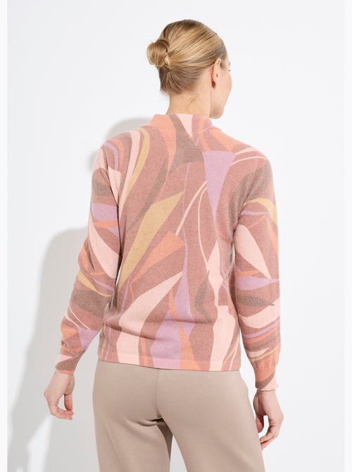 Suéter fino y cálido de cuello alto con lana y angora estampada. - Afibel - Kiabi