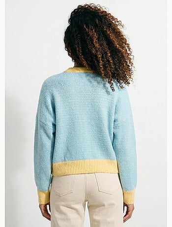 Suéter holgado de rayas pastel y mullido - AFIBEL